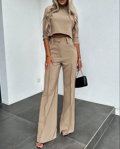 Elegant High Neck Slim Fit Set™