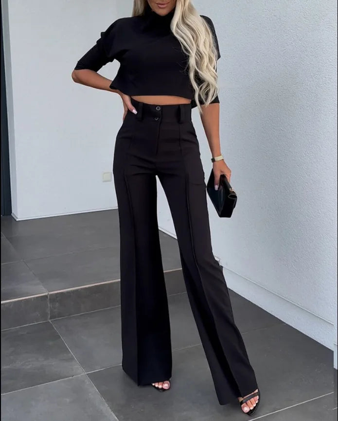 Elegant High Neck Slim Fit Set™